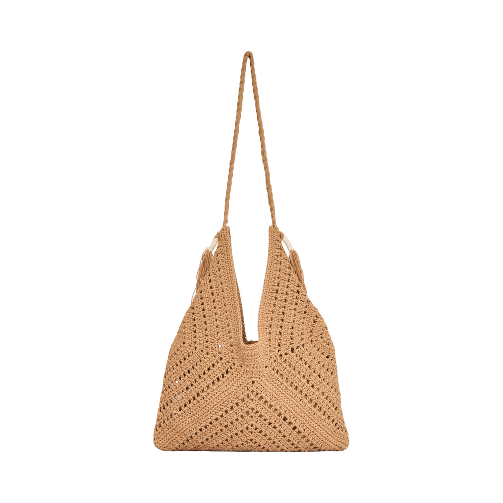 Knitted Tote Bag - Brown