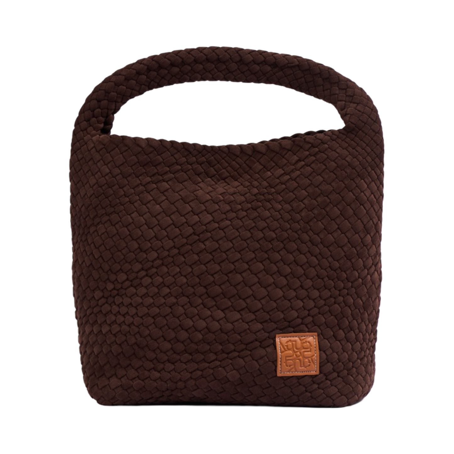 Woven Suede Tote Bag L - Brown