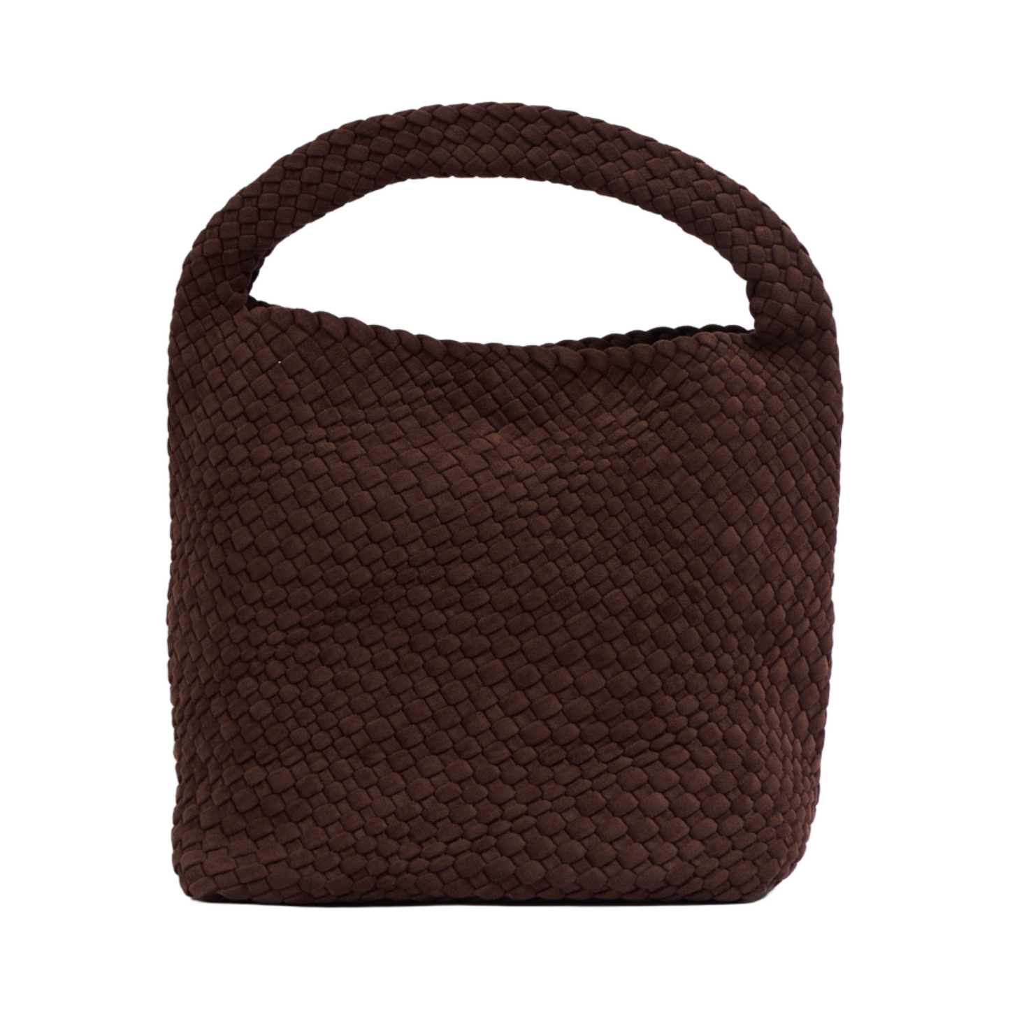 Woven Suede Tote Bag L - Brown