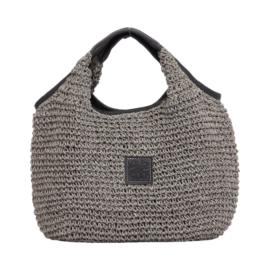 Everyday Earth – Straw Hobo Tote Bag – Black