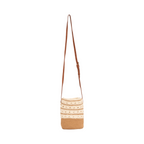 Knitted Crossbody Bag - Brown White