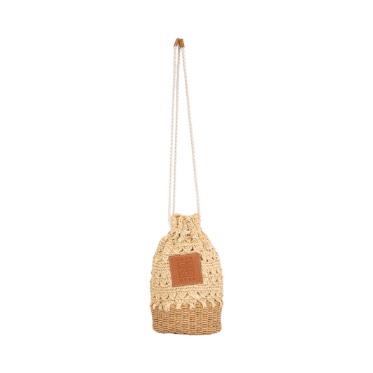 Everyday Earth – Straw Drawstring Bag – Beige
