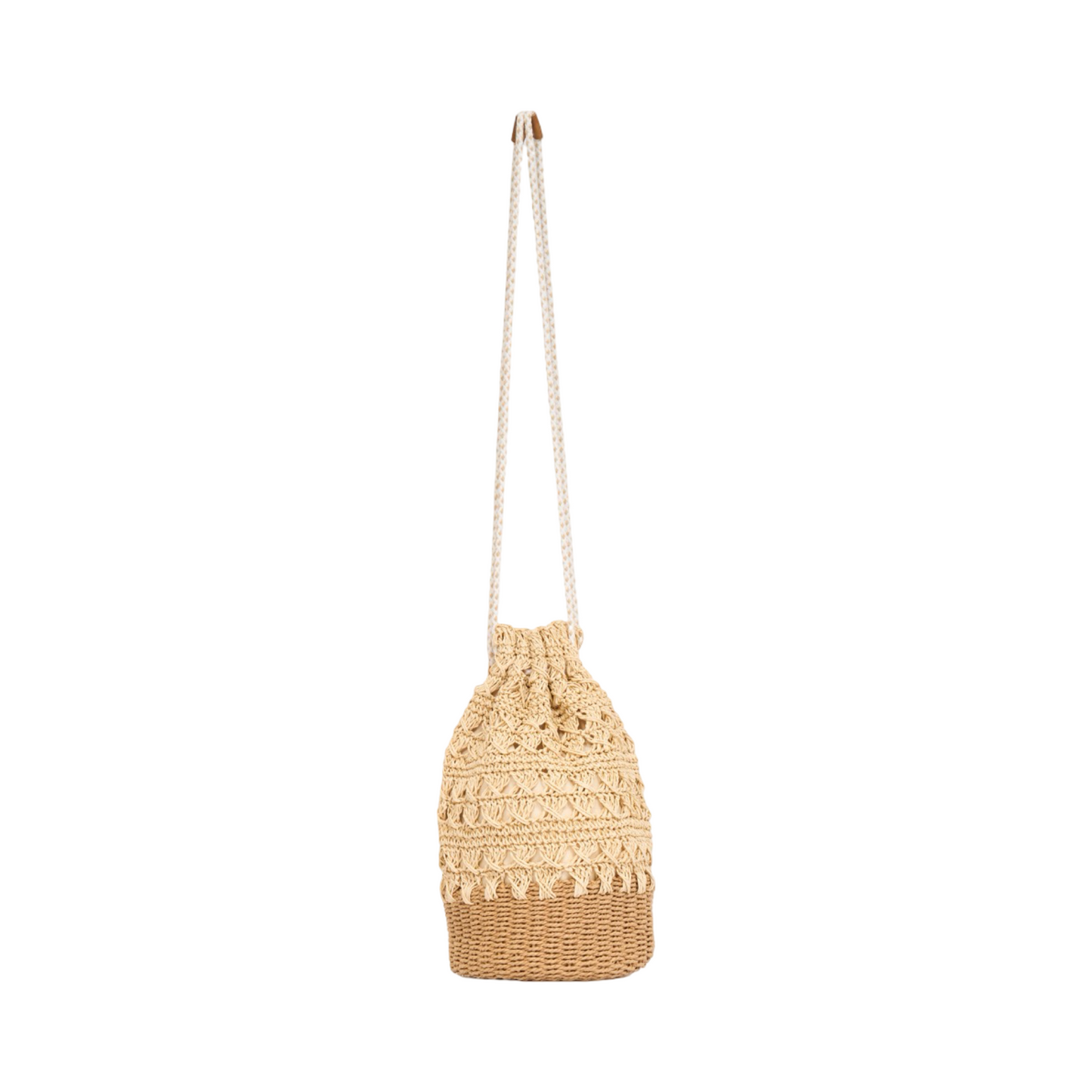 Everyday Earth – Straw Drawstring Bag – Beige