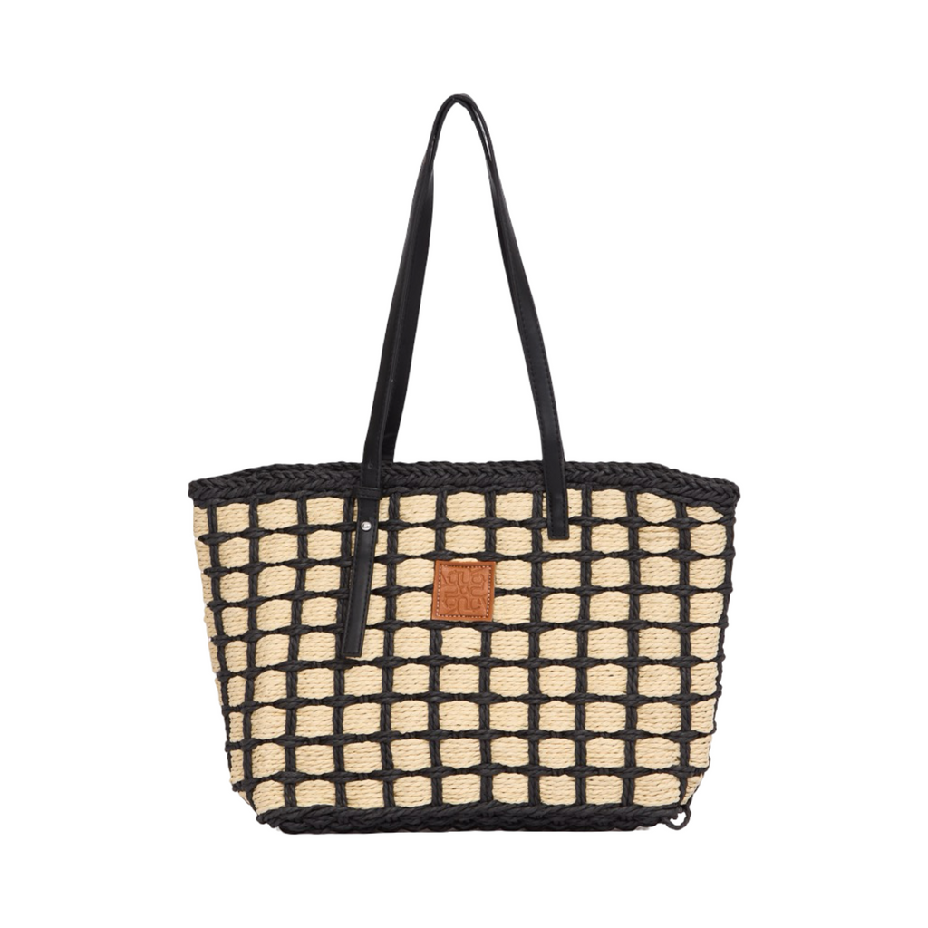 Everyday Earth – Straw Grid Tote Bag – Black