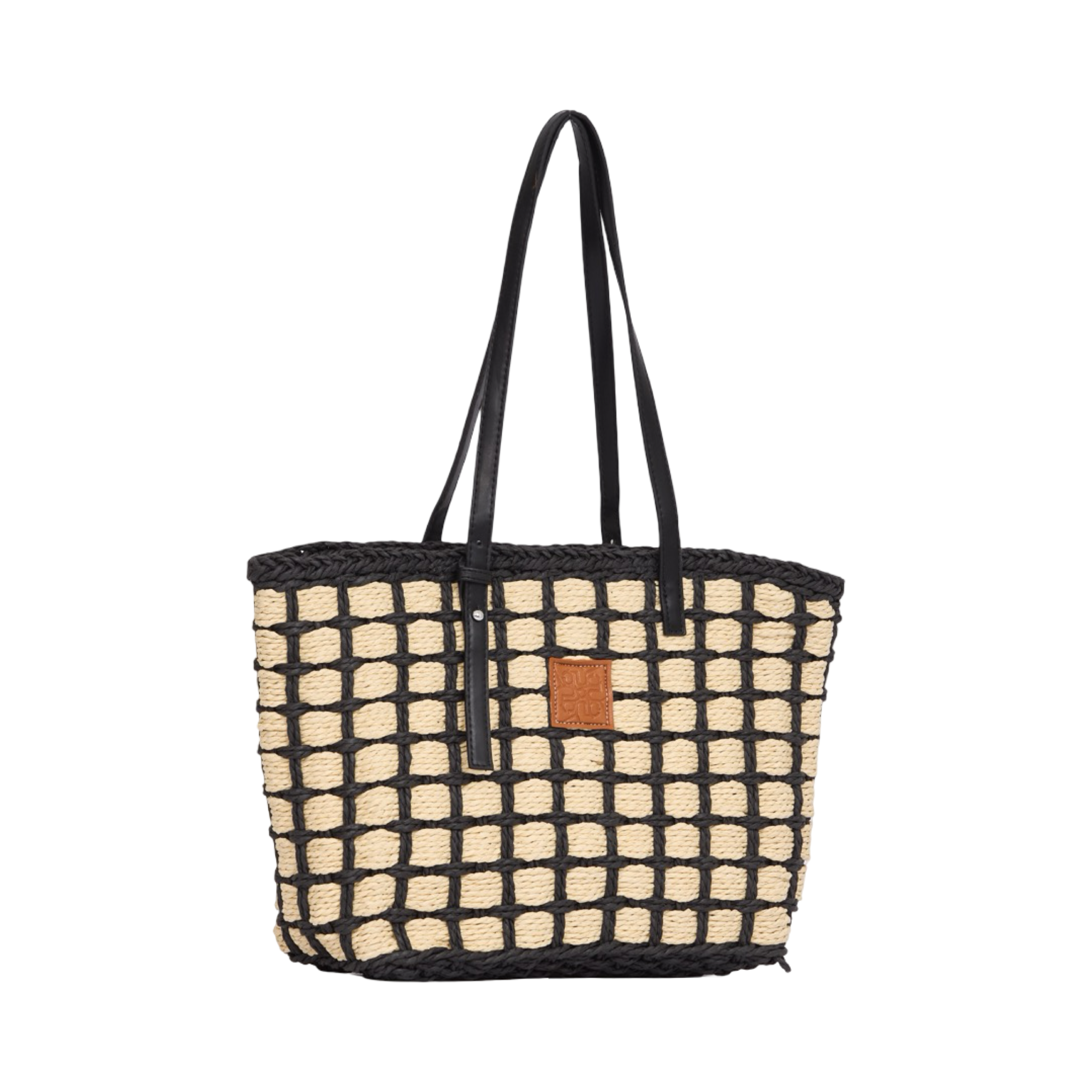 Everyday Earth – Straw Grid Tote Bag – Black