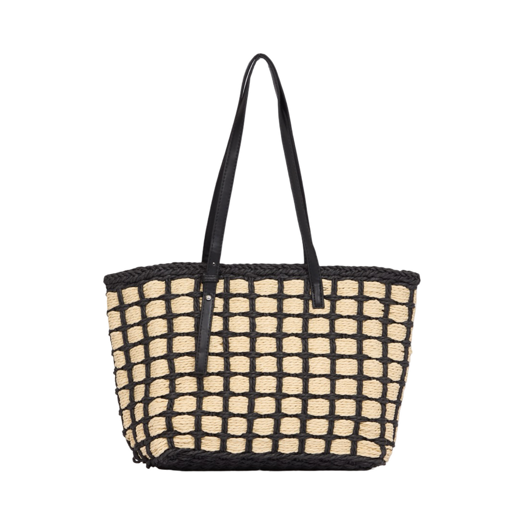 Everyday Earth – Straw Grid Tote Bag – Black