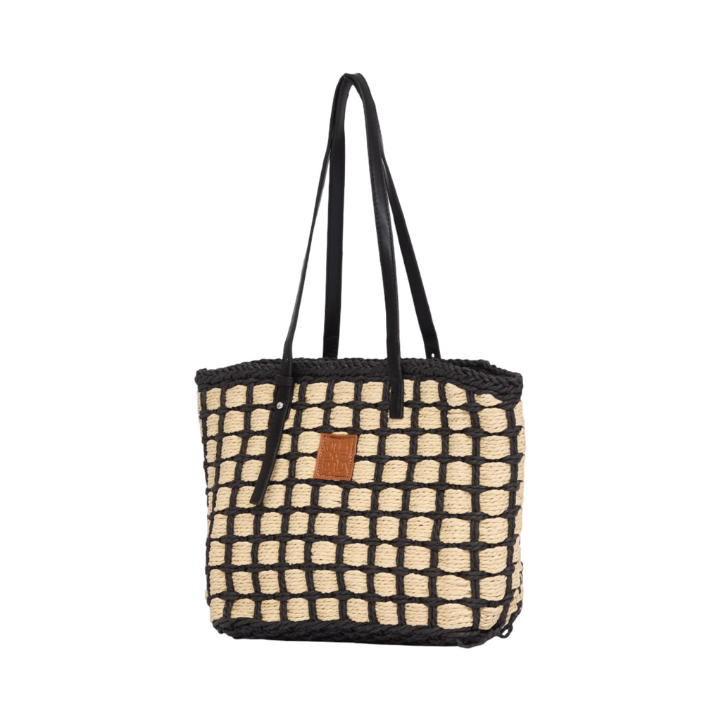 Everyday Earth – Straw Grid Tote Bag – Black
