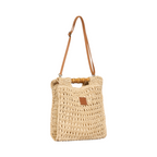 Everyday Earth – Tote Clutch with Wood Handle – Beige