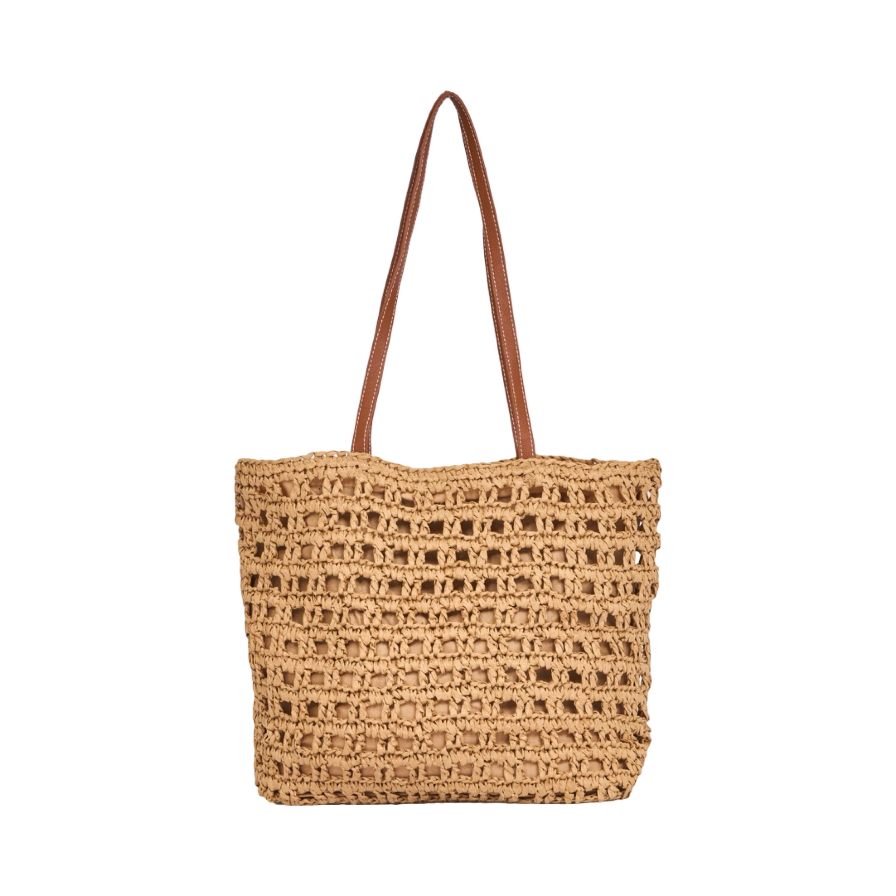 Everyday Earth – Straw Mesh Tote Bag – Brown