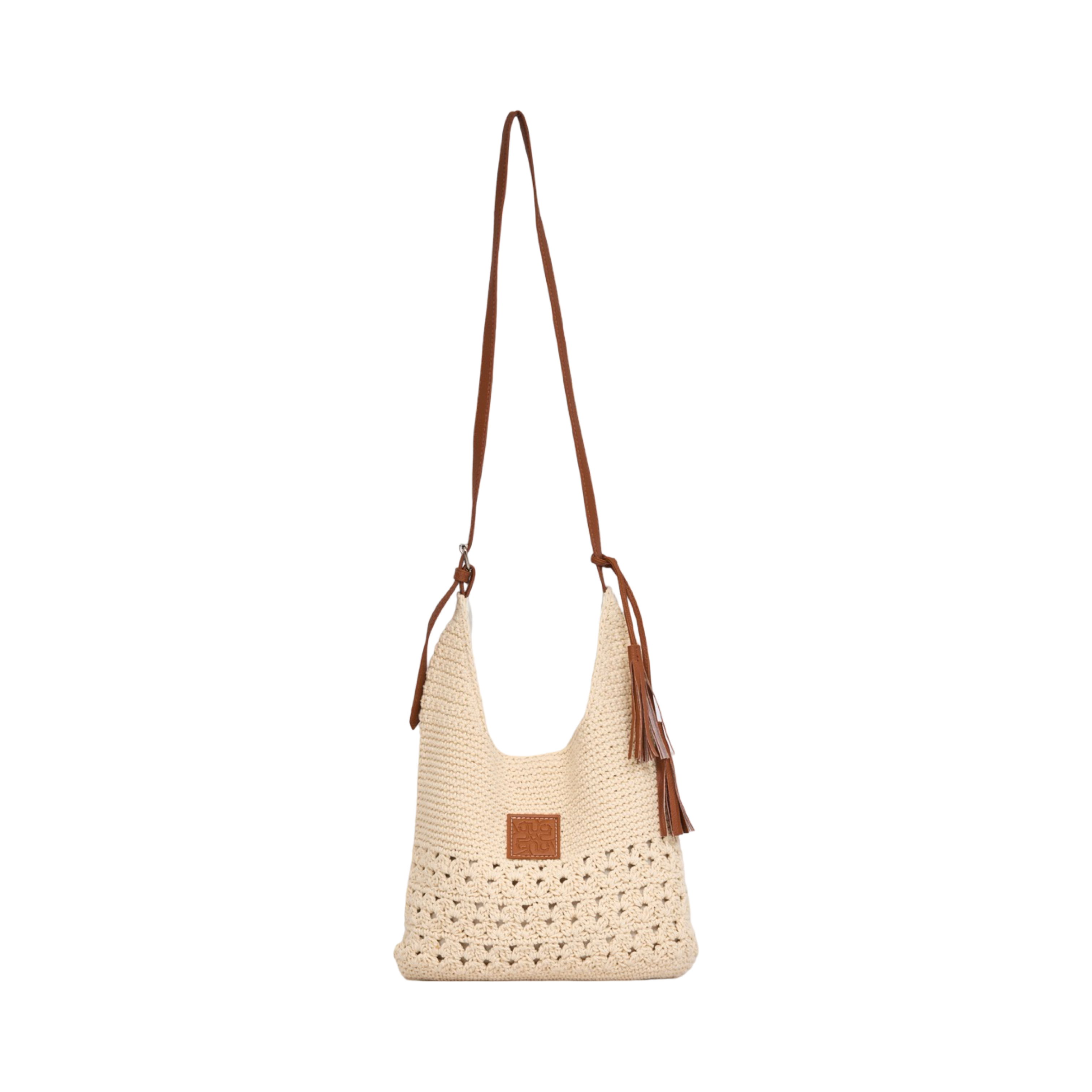 Knitted Crossbody Bag - Beige