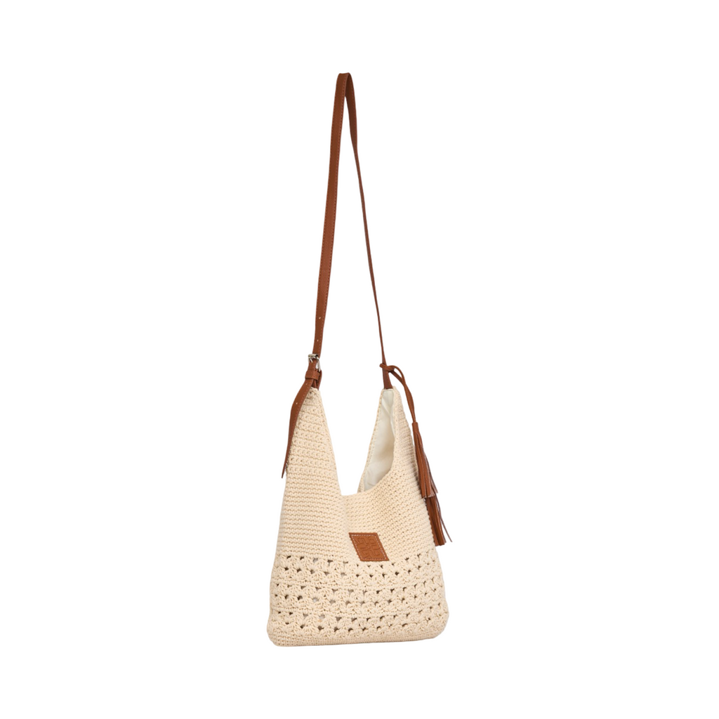 Knitted Crossbody Bag - Beige