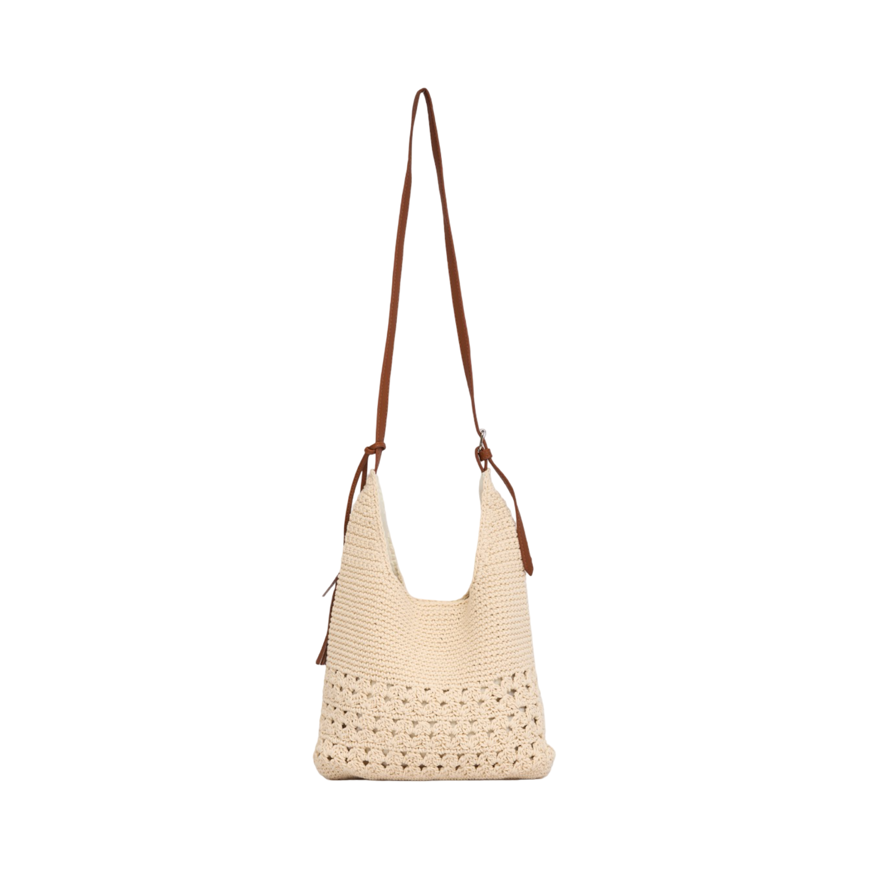 Knitted Crossbody Bag - Beige
