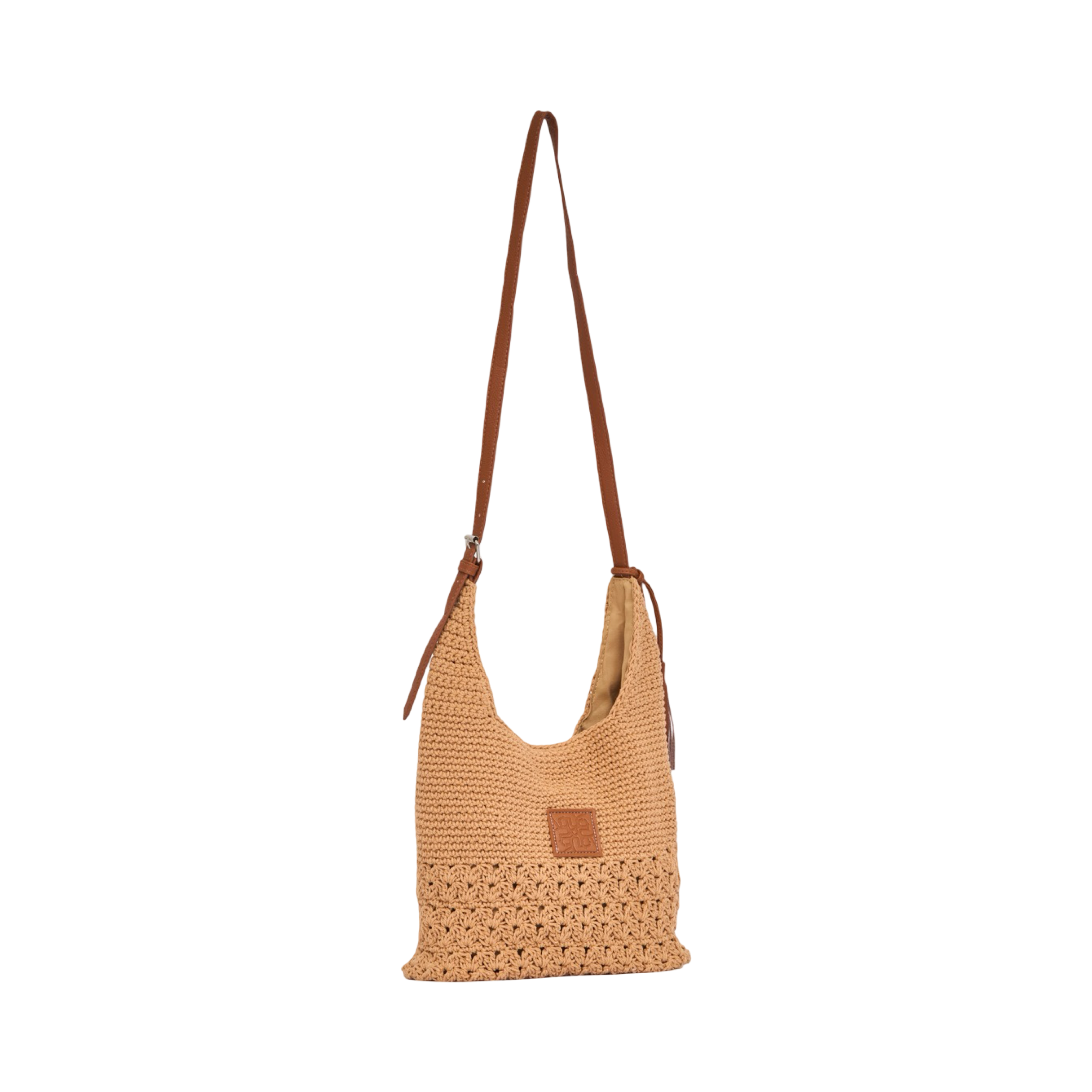 Knitted Crossbody Bag - Brown