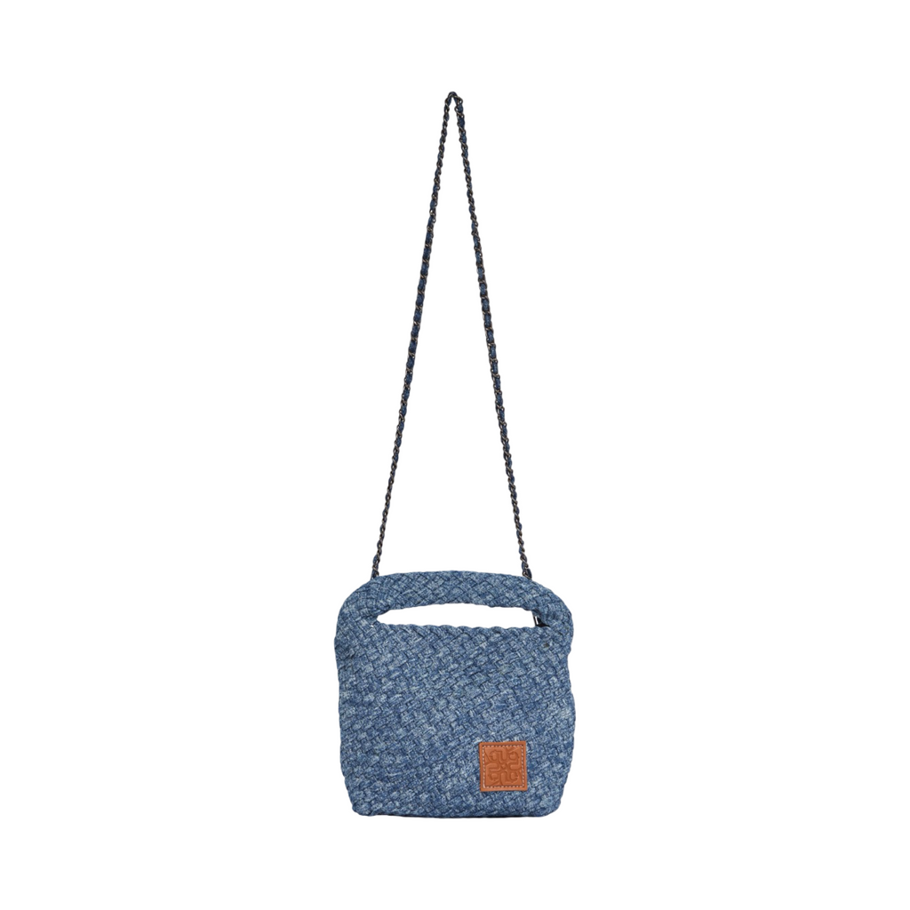 Midnight Weave – Denim Crossbody Bag S – Deep Fade