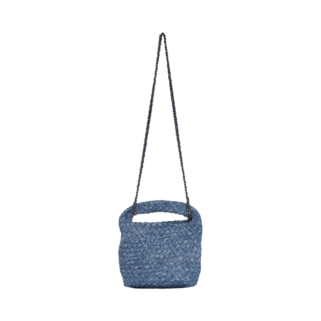 Midnight Weave – Denim Crossbody Bag S – Deep Fade