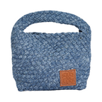 Signature Weave – Denim Crossbody Bag S – Deep Fade