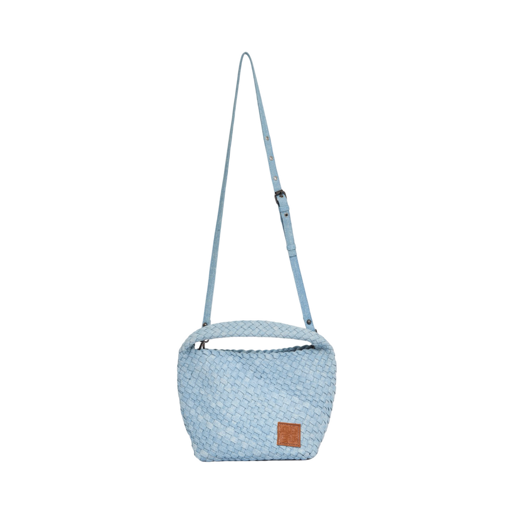 Midnight Weave – Denim Tote Bag M – Sky Blue