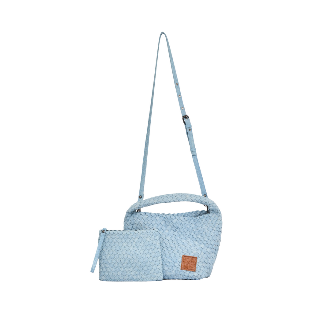 Midnight Weave – Denim Tote Bag M – Sky Blue