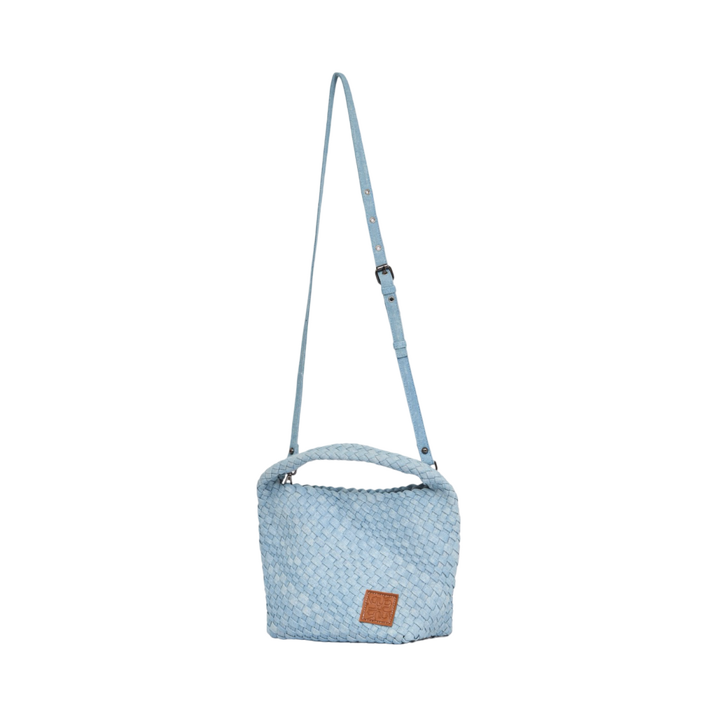 Midnight Weave – Denim Tote Bag M – Sky Blue