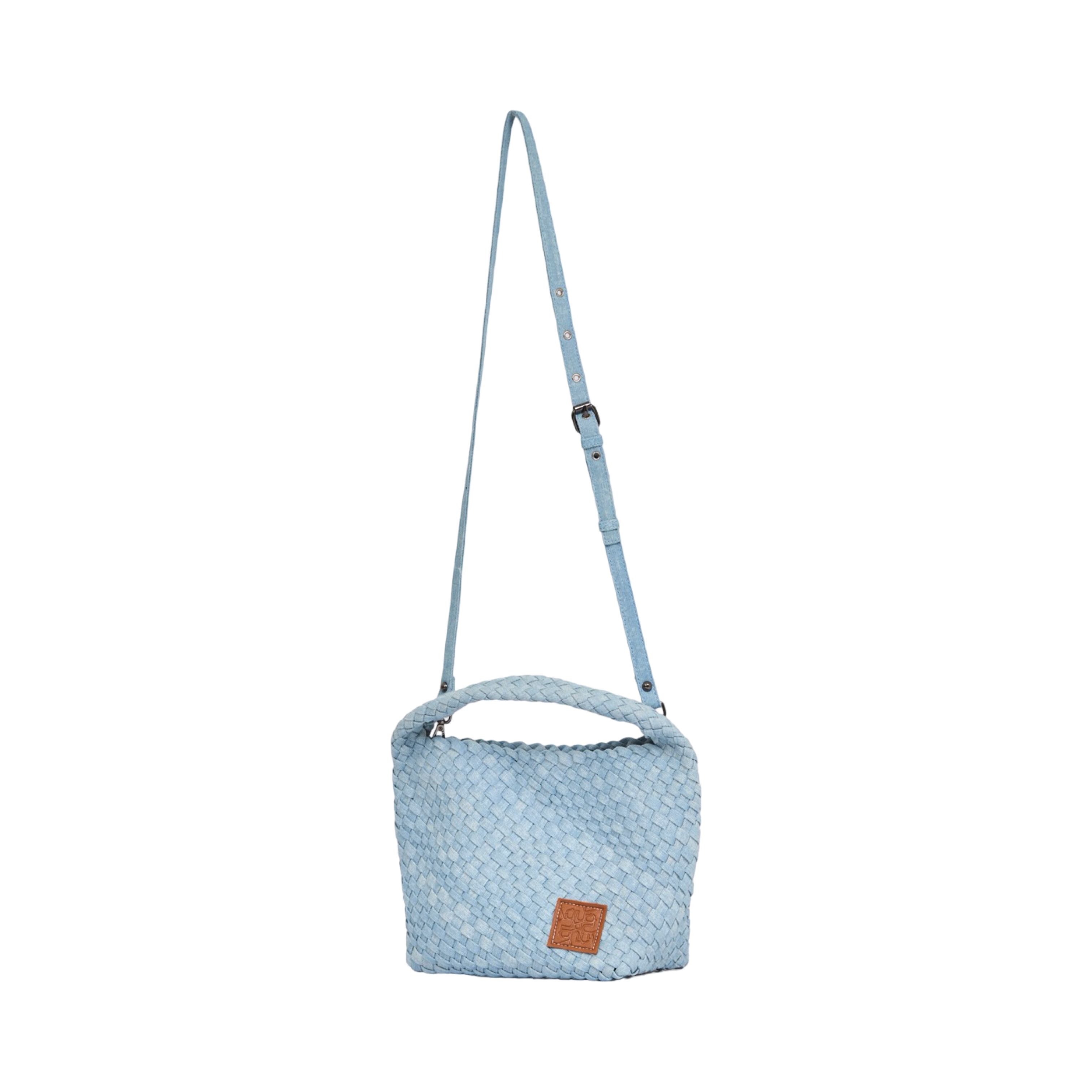 Midnight Weave – Denim Tote Bag M – Sky Blue
