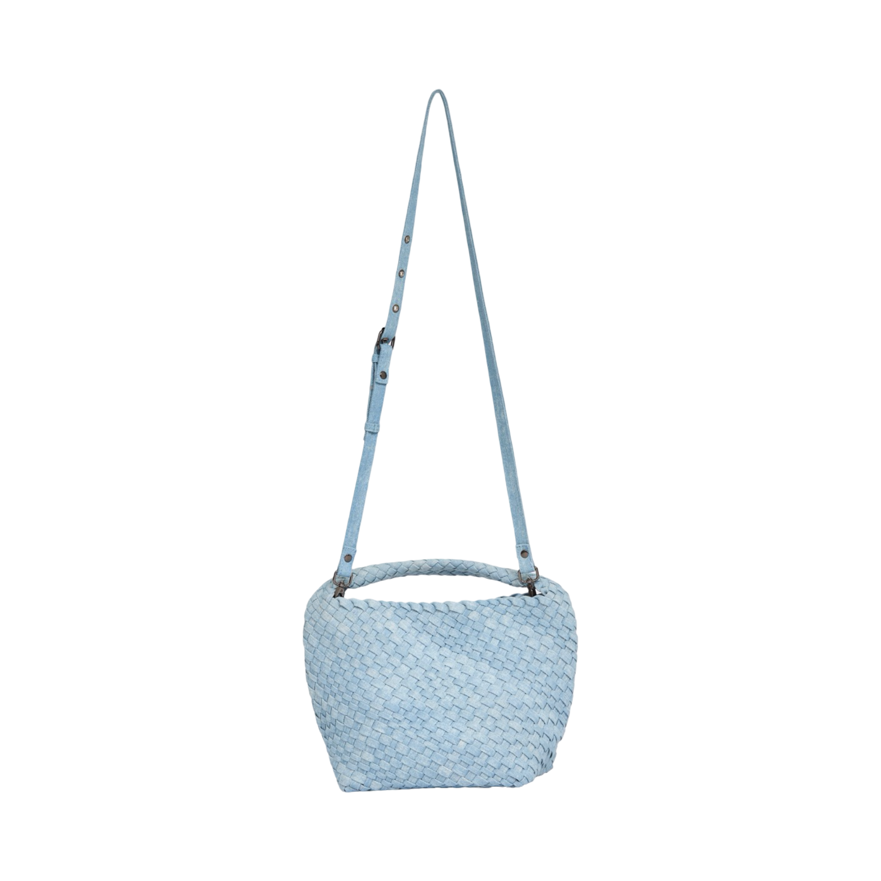 Midnight Weave – Denim Tote Bag M – Sky Blue