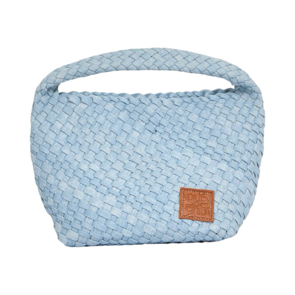 Midnight Weave – Denim Tote Bag M – Sky Blue