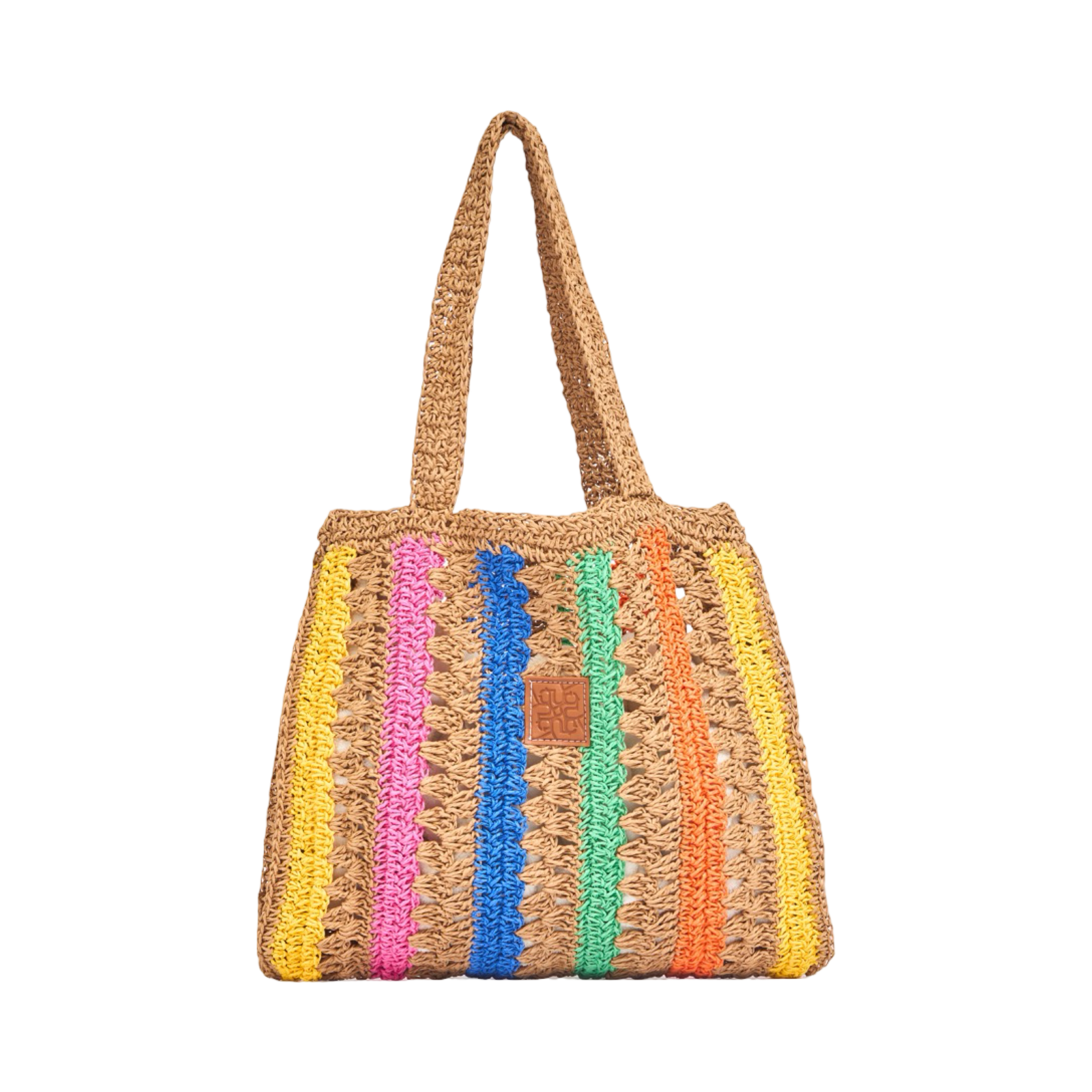 Everyday Earth – Straw Multicolor Tote Bag – Brown