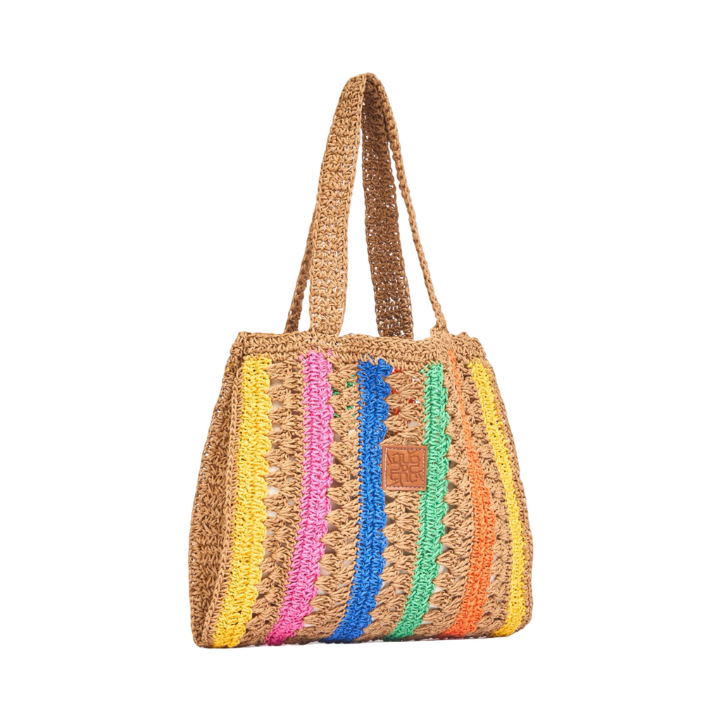 Everyday Earth – Straw Multicolor Tote Bag – Brown