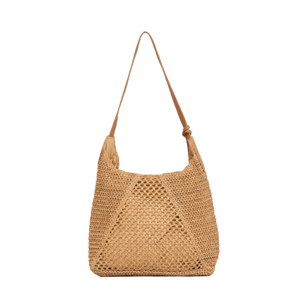 Everyday Earth – Straw Shoulder Bag With Tassel – Brown