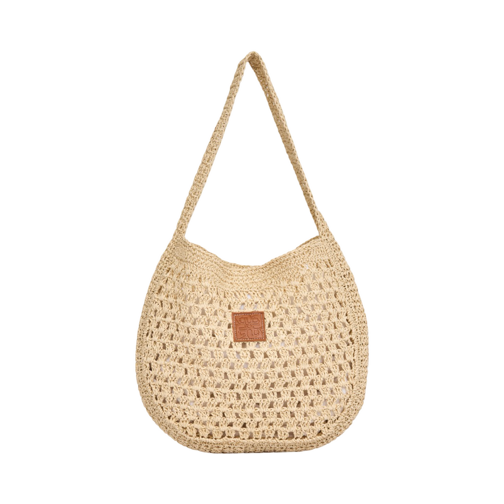 Knitted Hobo Tote Bag - White