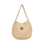 Knitted Hobo Tote Bag - White