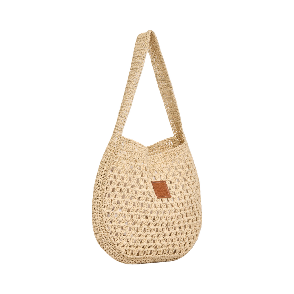 Knitted Hobo Tote Bag - White