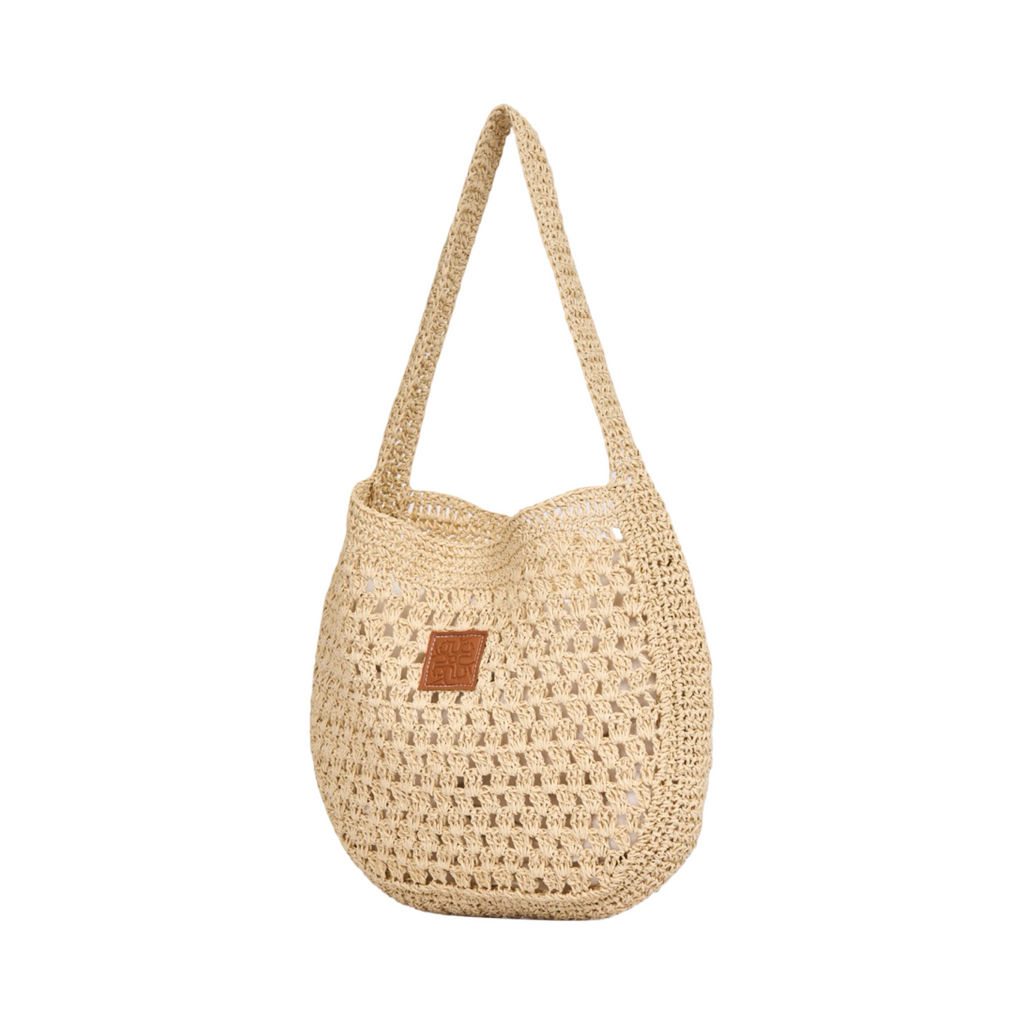 Knitted Hobo Tote Bag - White