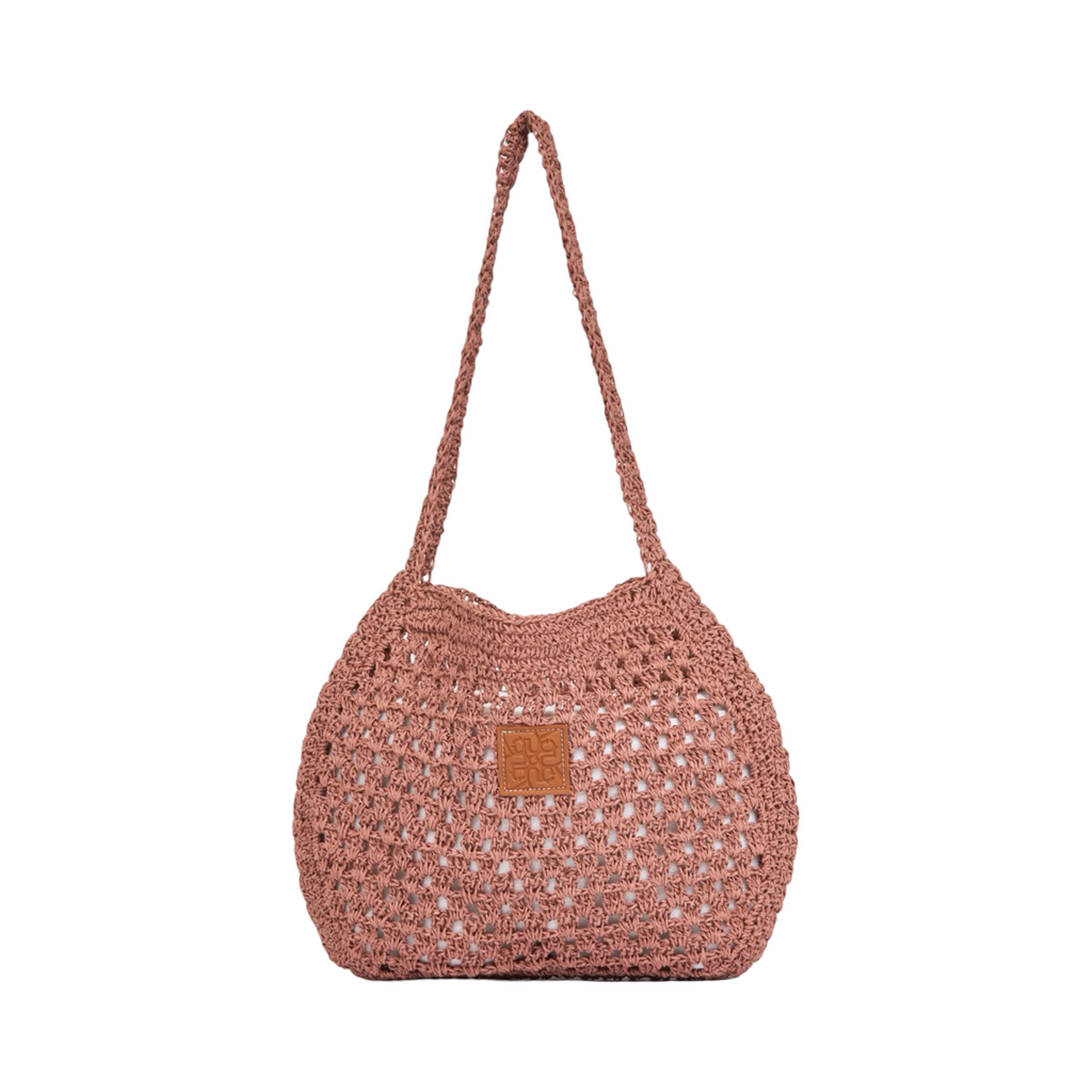 Knitted Hobo Tote Bag - Purple