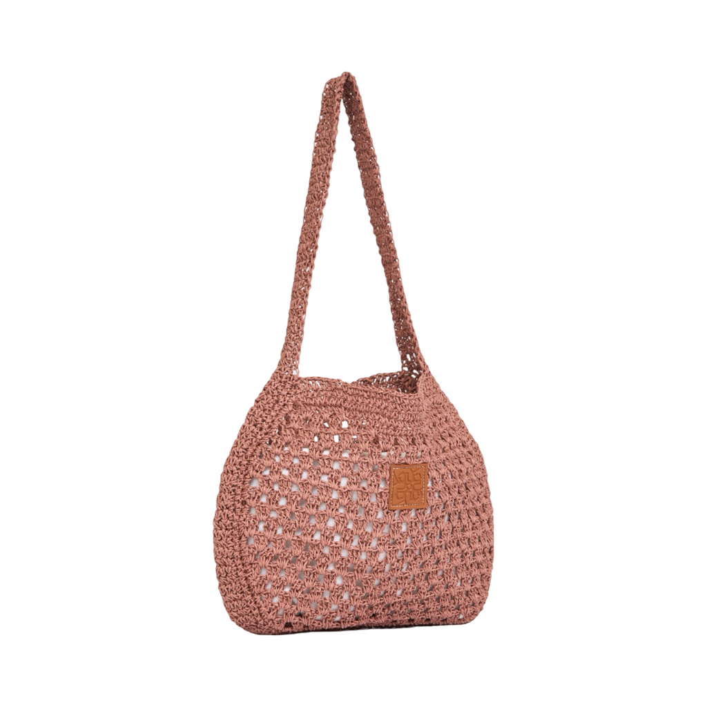 Knitted Hobo Tote Bag - Purple