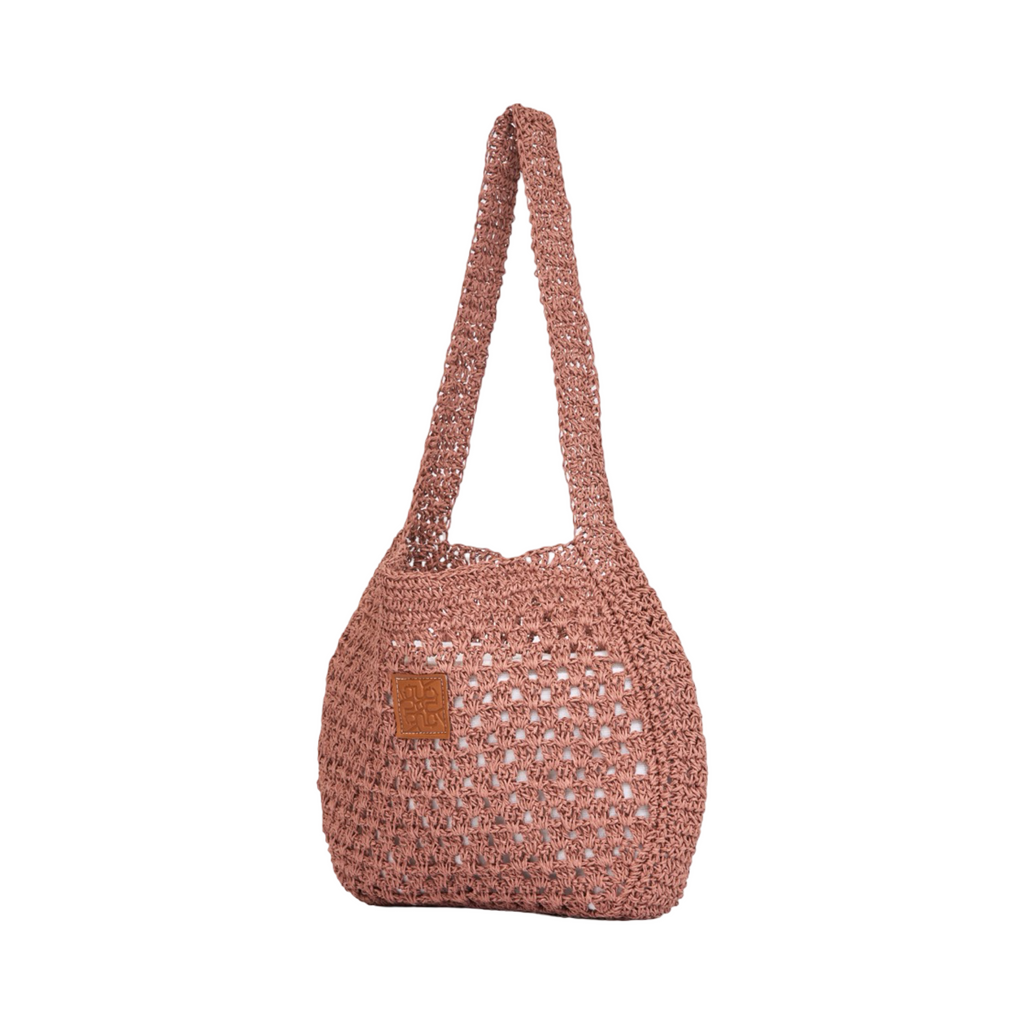 Knitted Hobo Tote Bag - Purple