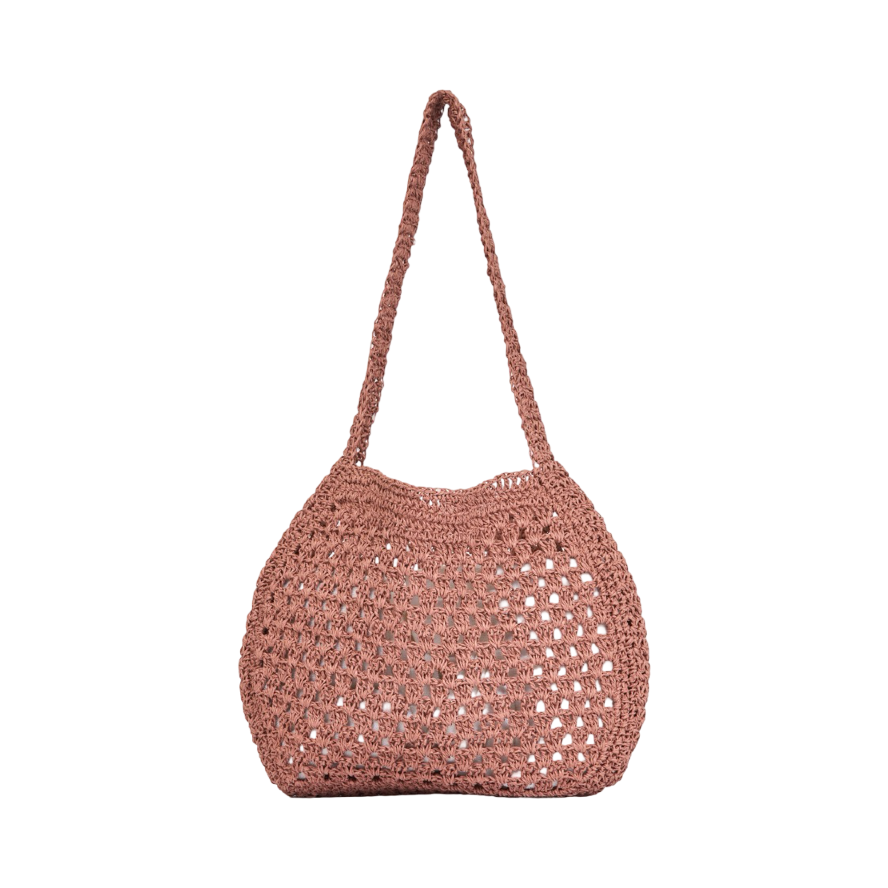 Knitted Hobo Tote Bag - Purple