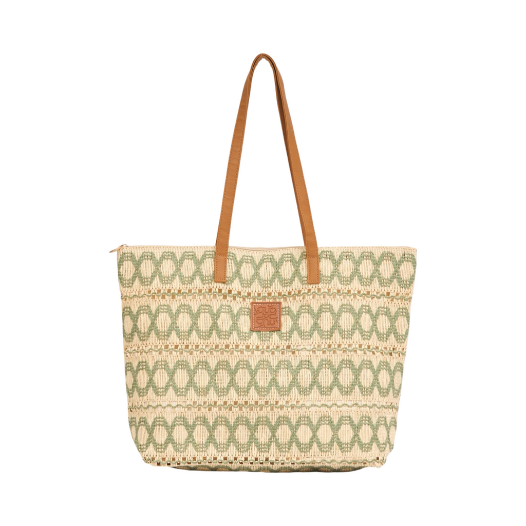 Knitted Colored Tote Bag - Green
