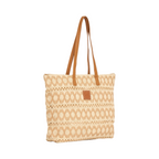 Knitted Colored Tote Bag - Brown
