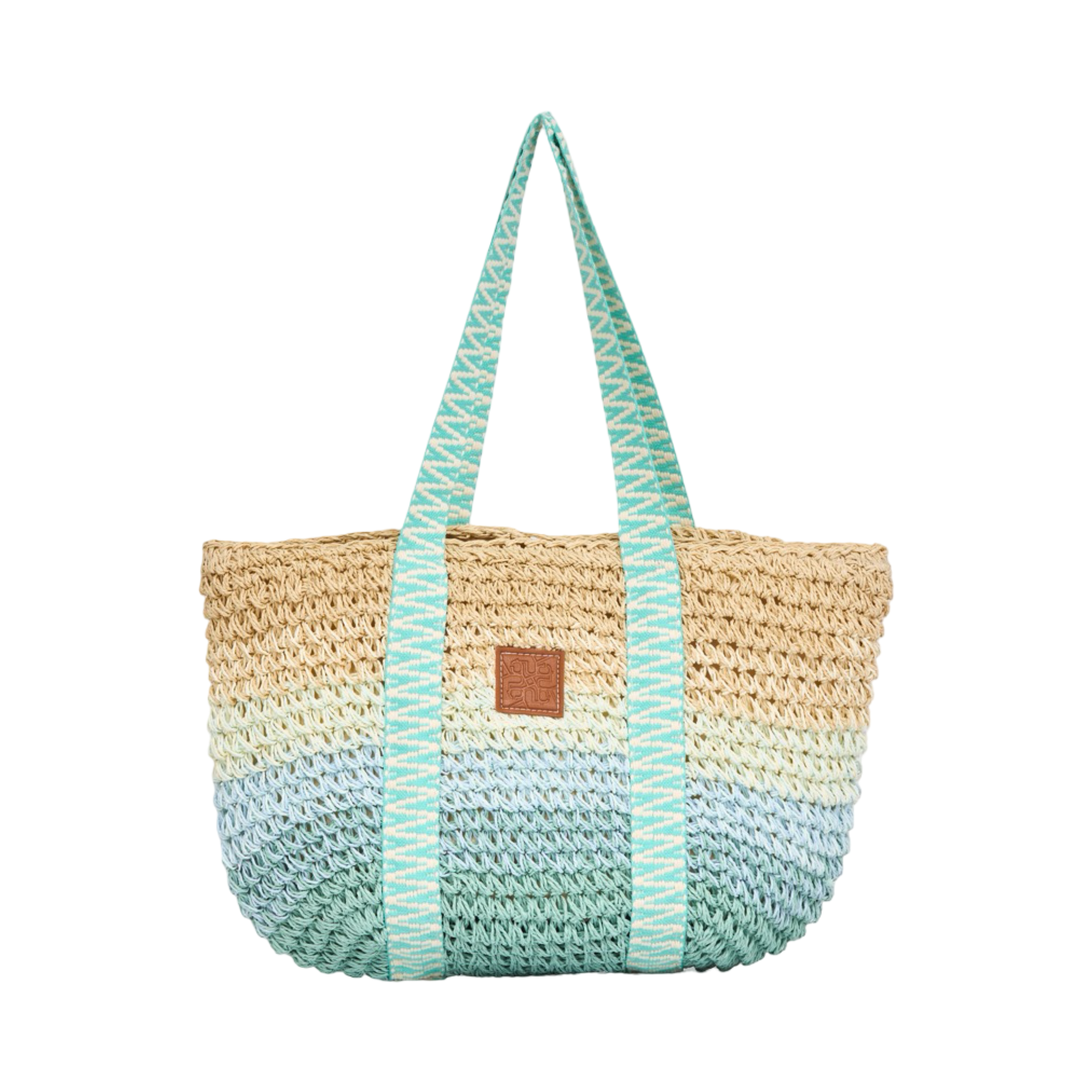 Everyday Earth – Colorful Straw Tote Bag – Blue