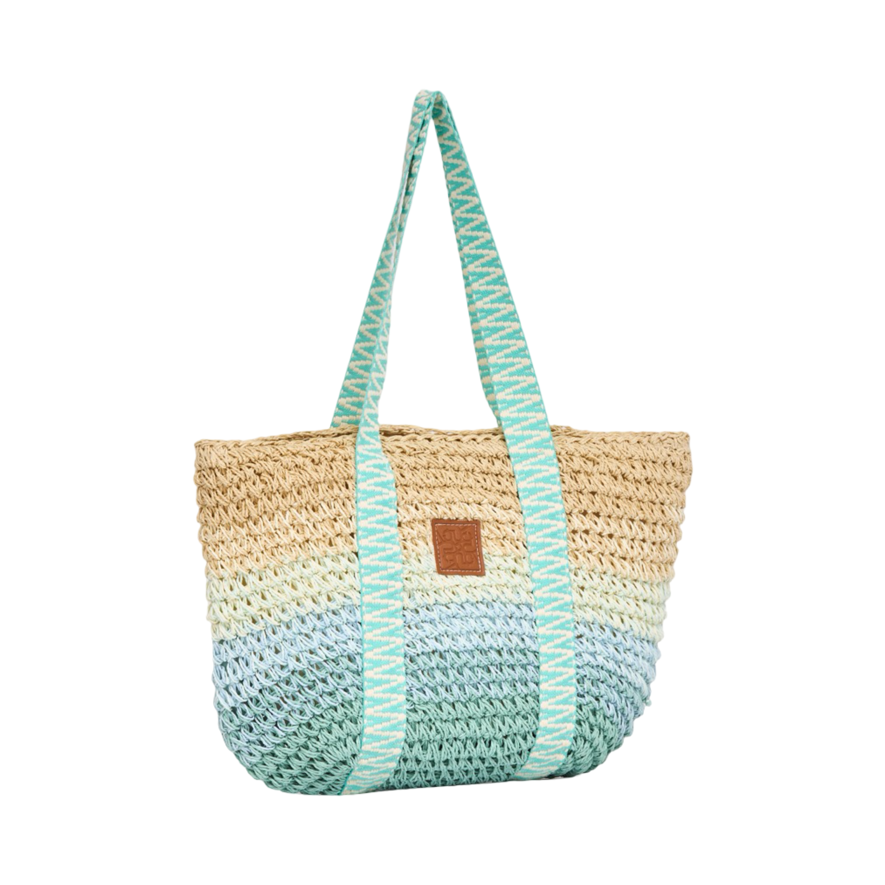 Everyday Earth – Colorful Straw Tote Bag – Blue