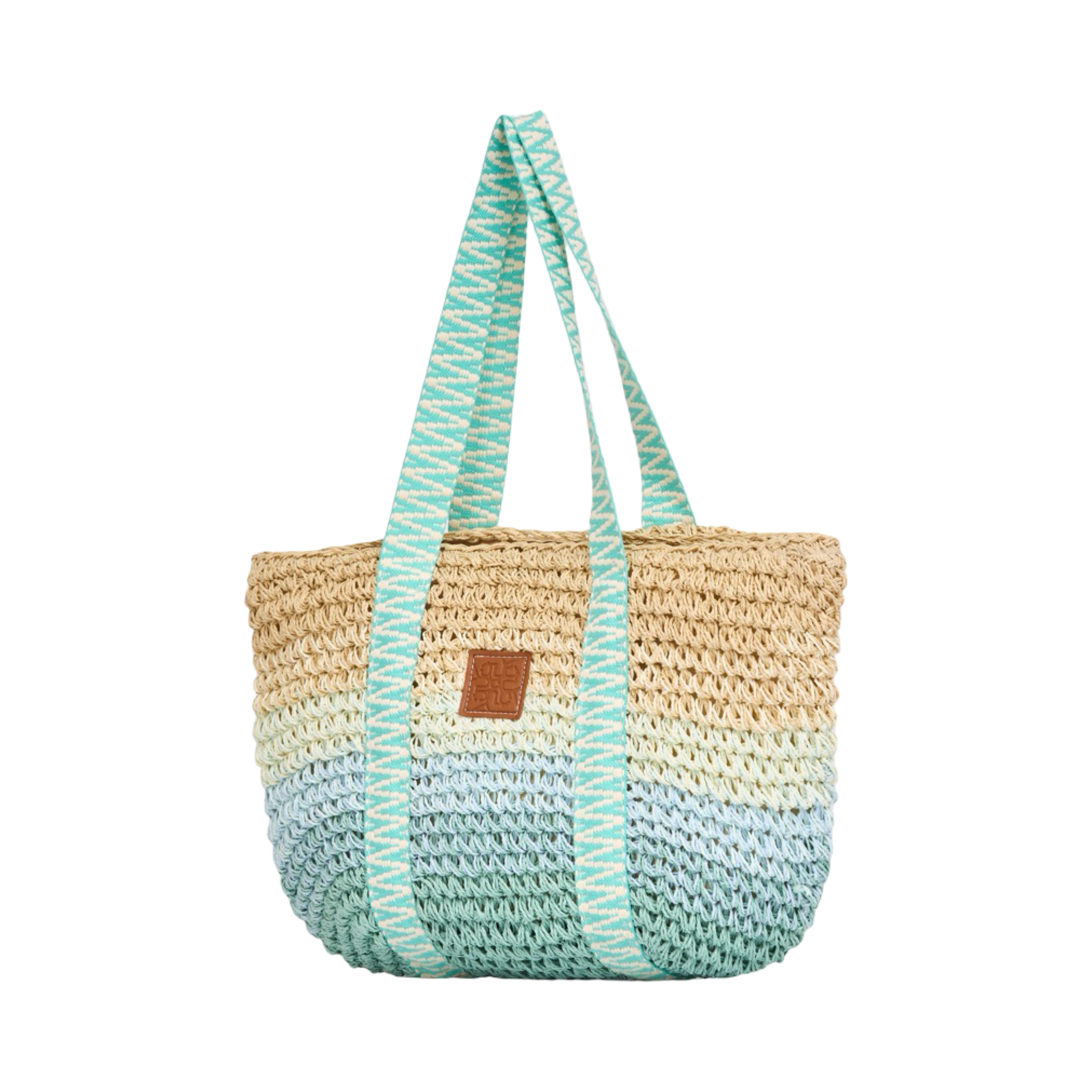 Everyday Earth – Colorful Straw Tote Bag – Blue
