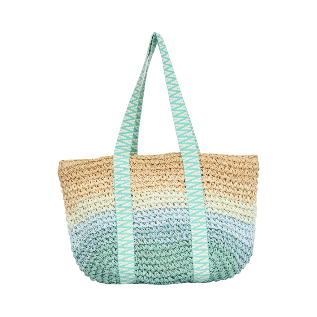 Everyday Earth – Colorful Straw Tote Bag – Blue