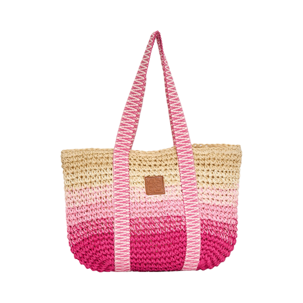 Everyday Earth – Colorful Straw Tote Bag – Pink