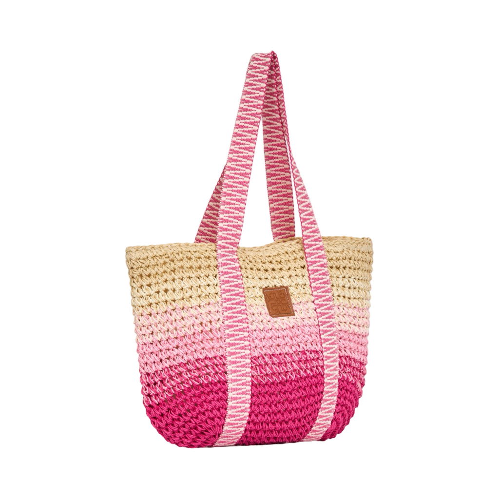 Everyday Earth – Colorful Straw Tote Bag – Pink