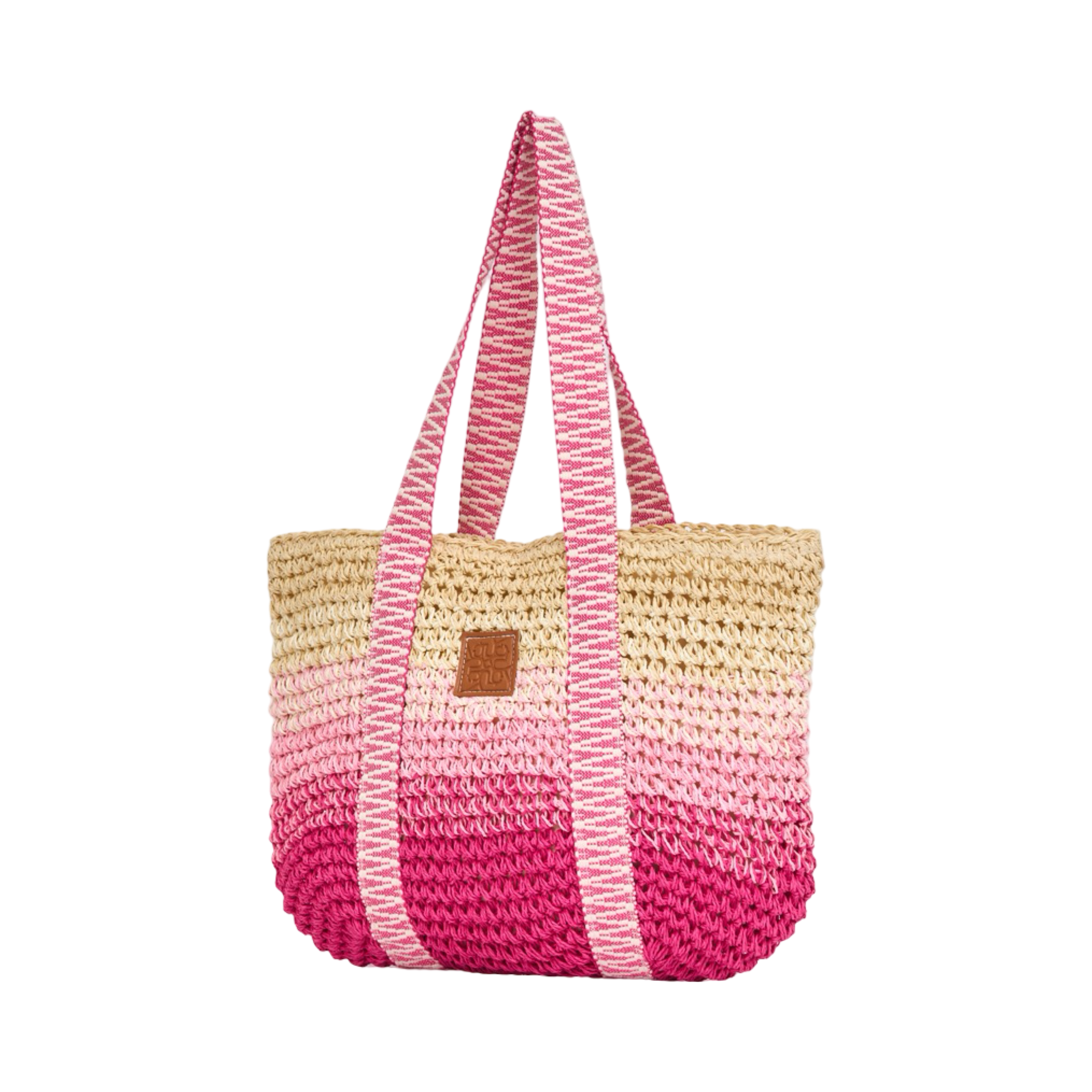 Everyday Earth – Colorful Straw Tote Bag – Pink