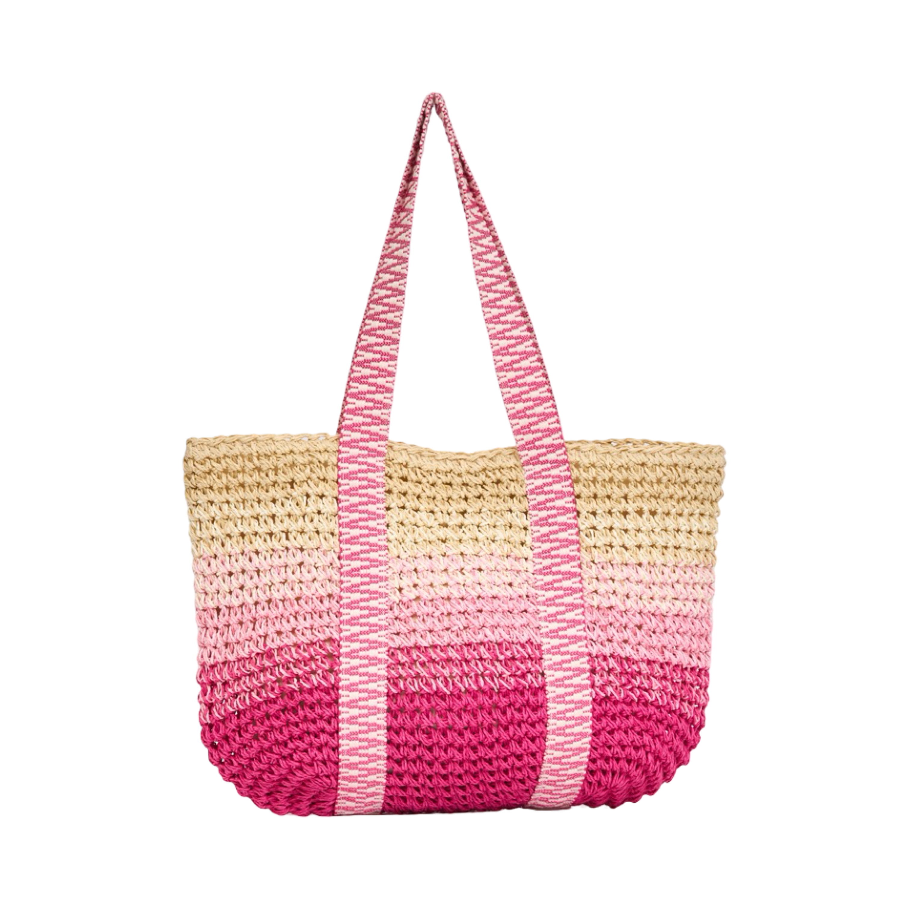 Everyday Earth – Colorful Straw Tote Bag – Pink