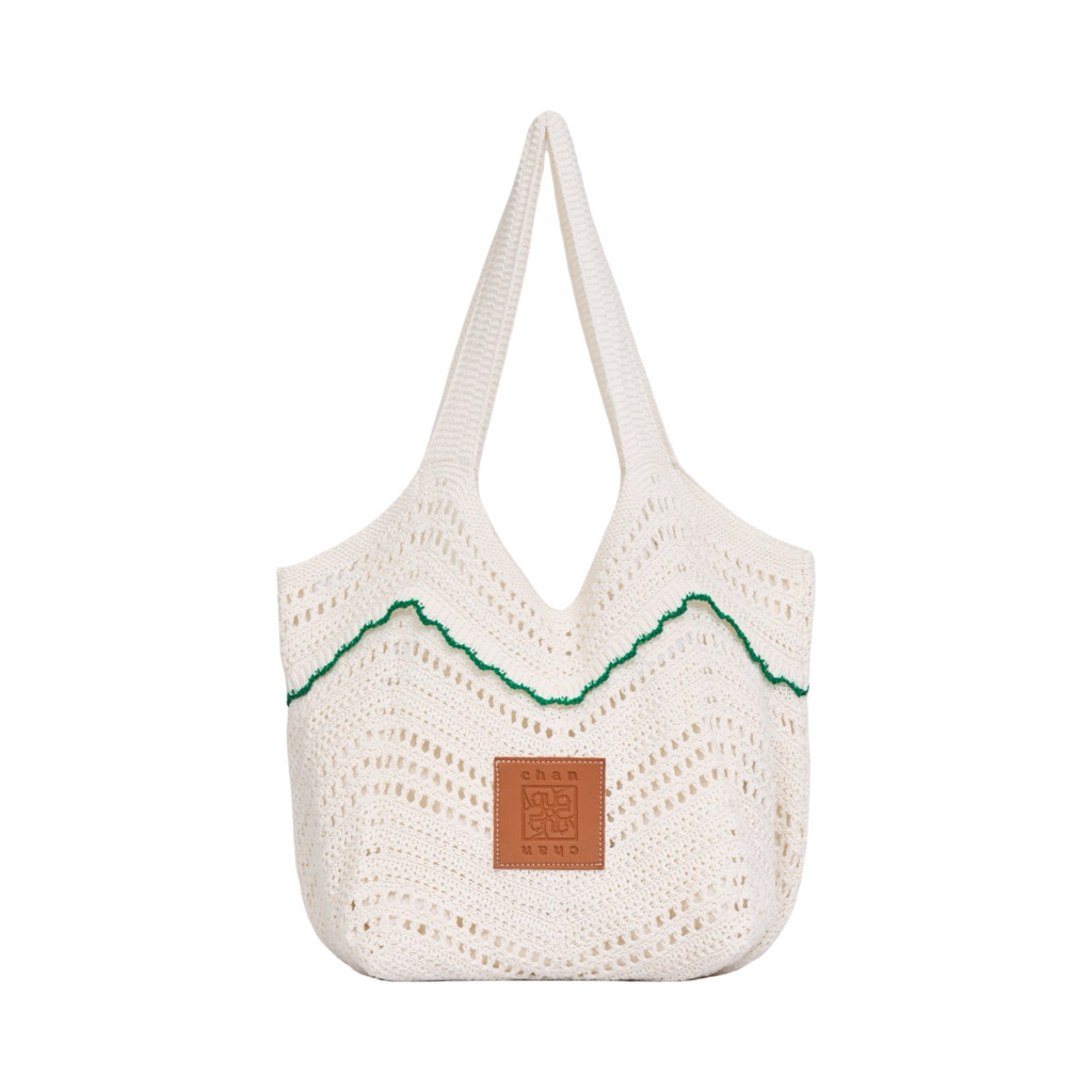 Knitted Tote Bag - White