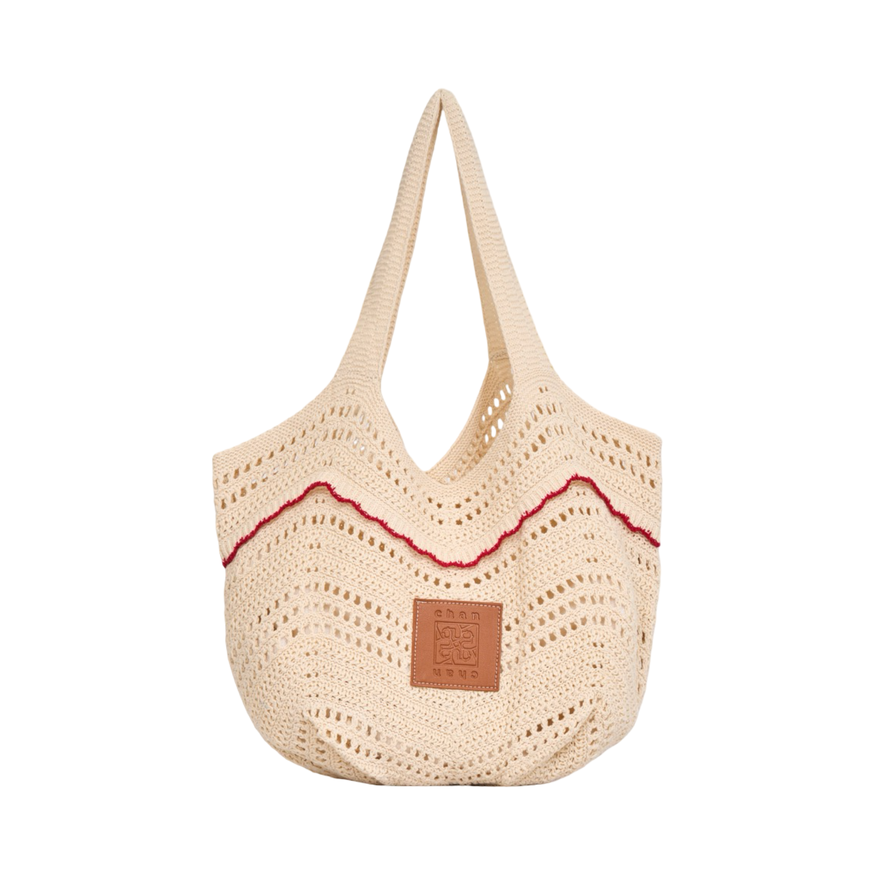 Knitted Tote Bag - Beige