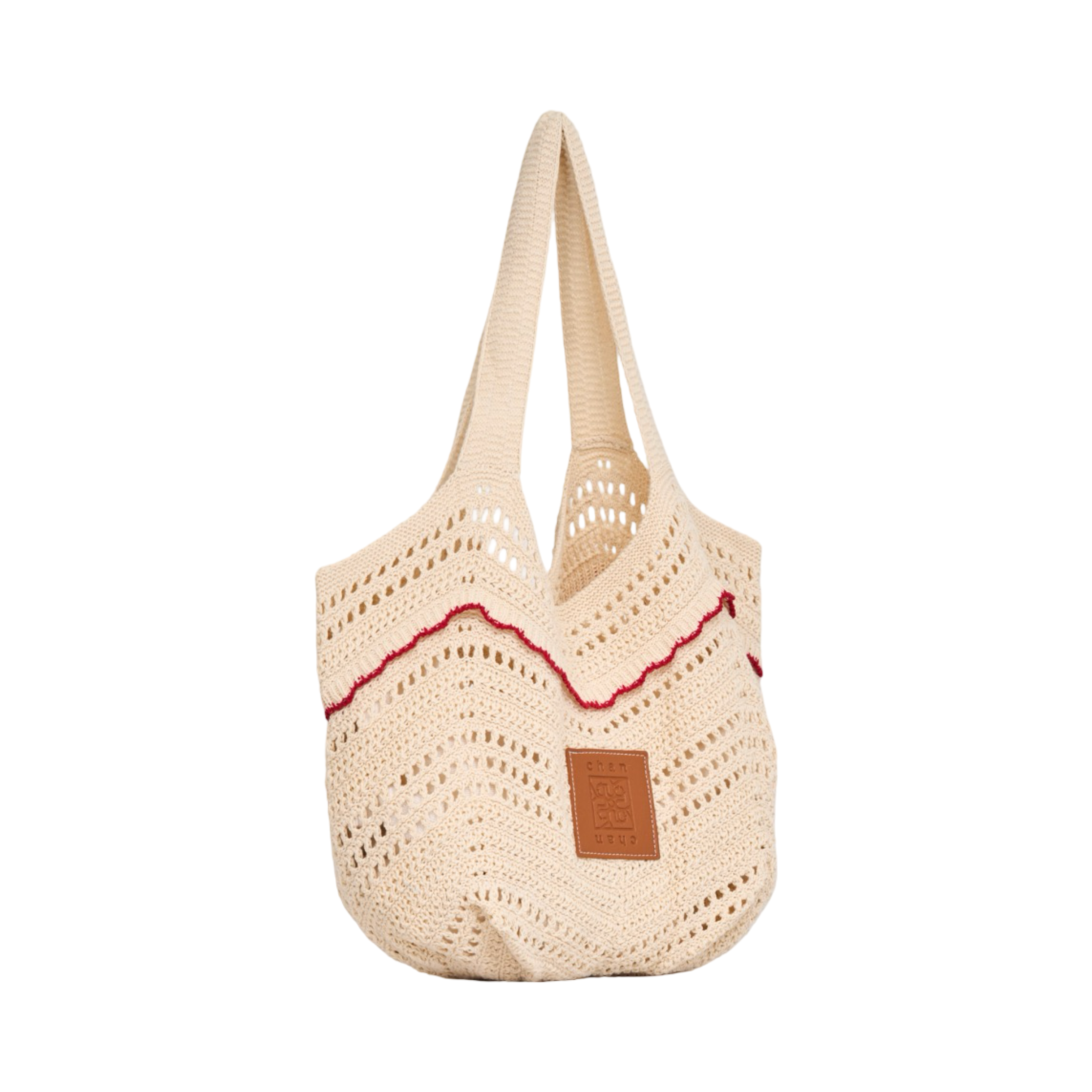 Knitted Tote Bag - Beige